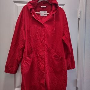 Red Hooded Rain Coat